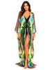 Long Open Front Kaftan - Ombre Palm