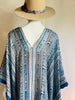 Knee Length Open Front Silk Ikat Kaftan