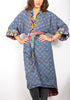 Mirrored/Royal Blue - Vintage Kimono Coat