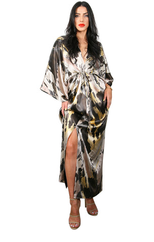 Peacock Mini Cascade Robe - Pink/White