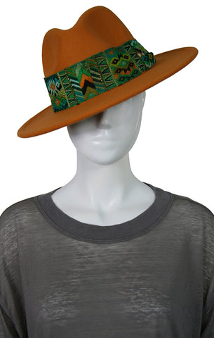 Fedora Hat - Brown with Brown