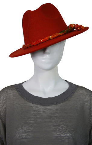 Fedora Custom Hat - Deep Wine Red