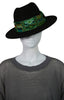 Fedora Hat - Black w Green