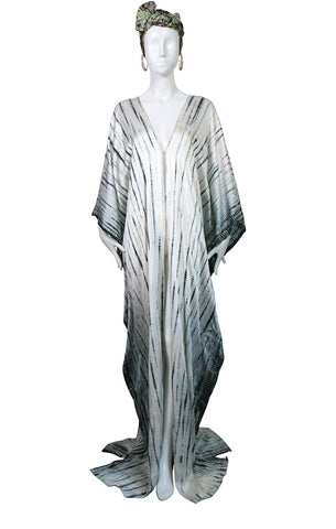 Extra Long Silk Kaftan with Open Front