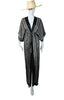 Silk Robe - Black Ikat