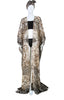 Floor Long Open Front Silk Kaftan - White/Blk Batik