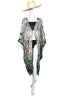Knee Length Open Front Silk Kaftan - Multi Batik