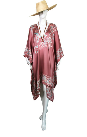 V-Neck Silk Cover Up Kaftan