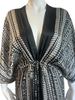 Silk Robe - Black Ikat