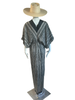 Silk Robe - Black Ikat