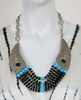 Ethnic Necklace - Silver & Turq