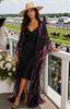 Floor Long Open Front Silk Kaftan - Tie Dye