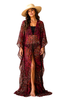Floor Long Open Front Silk Kaftan - Batik