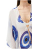 Evil Eye / White - Side Drape Kaftan