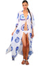 Evil Eye / White - Side Drape Kaftan