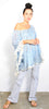 Midsummer Ruffle Dress - White/Blue