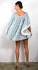 Midsummer Ruffle Dress - Blue/White