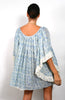 Midsummer Ruffle Dress - Blue/White