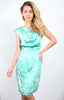 Cape Cod Cowl Tie Dress - Aqua