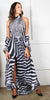 Zebra - Long Slit Dress/Necklace