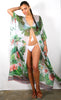 Banana Palm / White - Side Drape Kaftan
