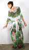 Banana Palm / White - Side Drape Kaftan