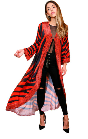 Regal Zebra - Long Curved Robe