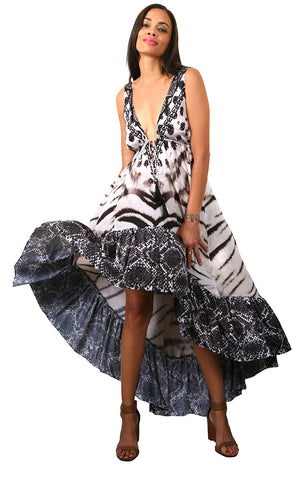 Green Feather - Eiffel Maxi Kaftan