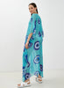 Evil Eye / Aqua - Side Drape Kaftan