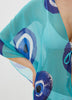 Evil Eye / Aqua - Side Drape Kaftan