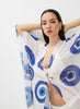 Evil Eye / White - Side Drape Kaftan