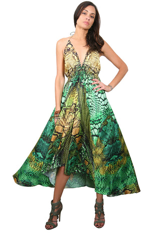 Green Feather - Eiffel Maxi Kaftan