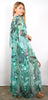 Green Feather - Long Open Kaftan