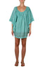 Kharum Ruffle Dress - Aqua/Copper