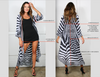 Regal Zebra - Long Curved Robe