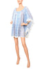 Midsummer Ruffle Dress - White/Blue