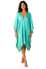 Mid Length Silk Charmeuse V-Neck Kaftan