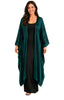 3/4 Length Silk Maxi Kaftan - Emerald Ikat