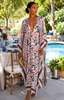Long Silk V-neck Kaftan - Let's Anchor