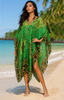 Cover Up Poncho - Green Batik