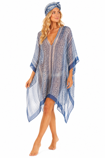 Mid Length Silk V-Neck Kaftan