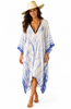 3/4 Long Silk Charmeuse V-Neck Kaftan