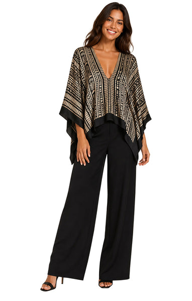 Tie Dye Cropped Silk Top - Blk Ikat