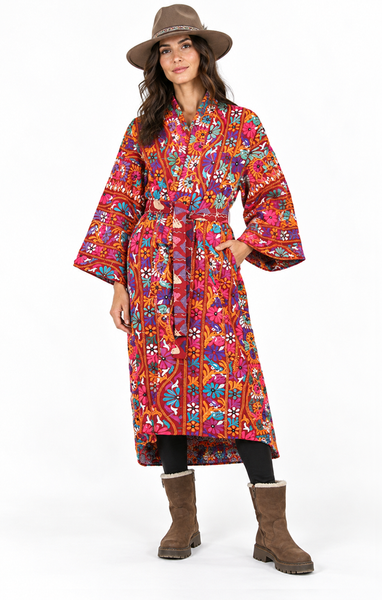 Embroidered Gypset Coat - Red