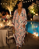 Long Silk V-neck Kaftan - Let's Anchor