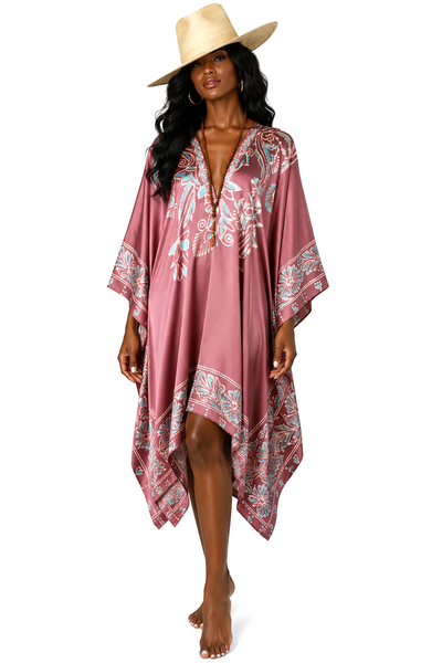 V-Neck Silk Cover Up Kaftan