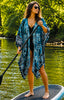 Mid Length Open Front Kaftan - Dark Teal