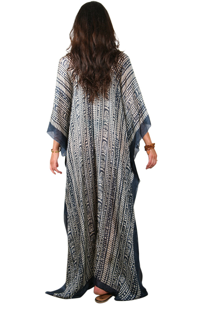 Floor Long Open Front Silk Kaftan Floor Long Open Front Silk Kaftan