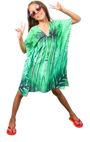 Tropical Palm - Kids V-neck Kaftan Tunic