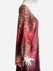 Floor Long Open Front Silk Kaftan - Plum Batik